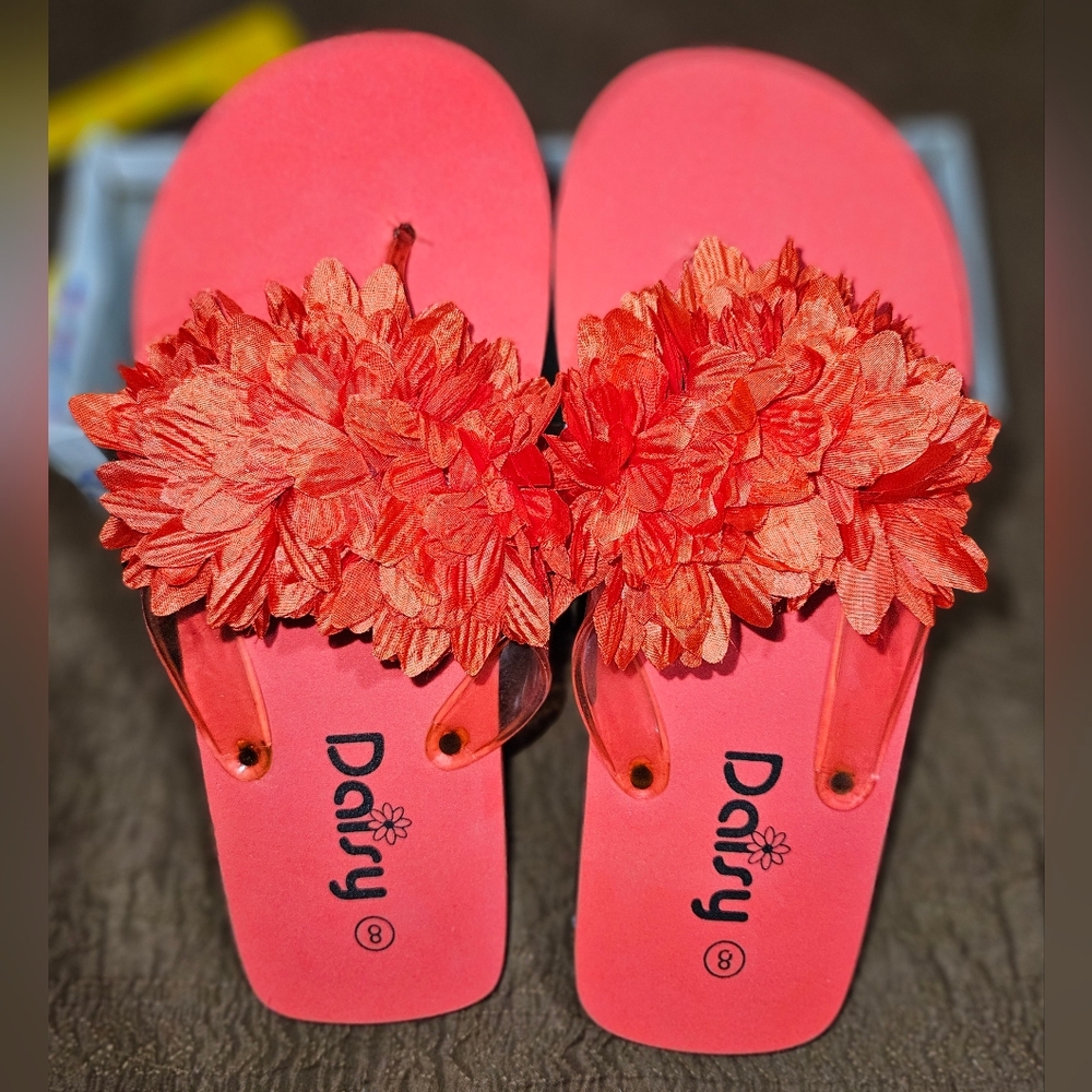 Daisy Women's Flip Flop Sandals Two-tone Red & Black Size 8